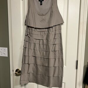 Alfani Tan Pleated Tiered Sundress